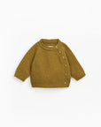 Knitted sweater with opening at the arm hole - Mustard
