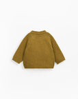 Knitted sweater with opening at the arm hole - Mustard