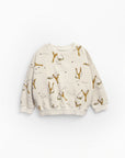 Jersey stitch sweater with slingshot print