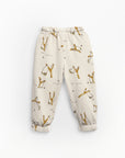 Trousers with adjustable cord slingshot print
