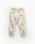 Trousers with adjustable cord slingshot print