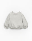 Bubble Sleeves Sweatshirt with embroidery - Grey