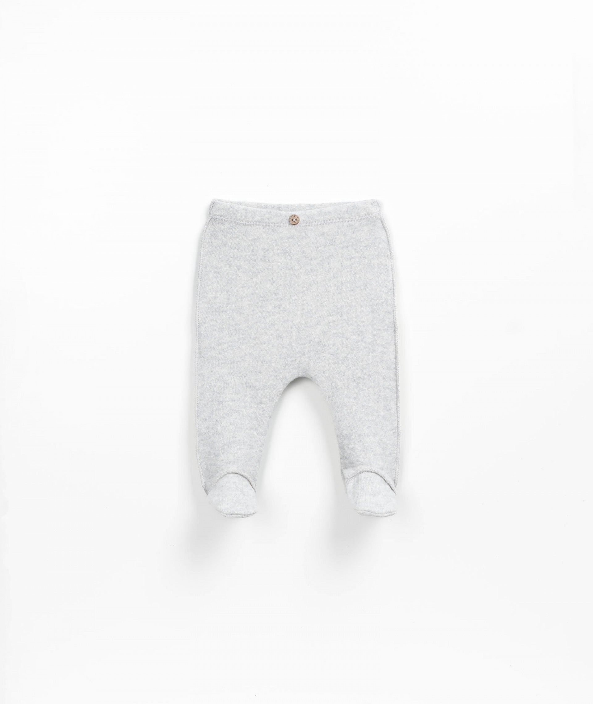 Leggings with decorative coconut button - Light Grey