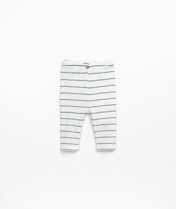 Organic cotton striped leggings - Blue