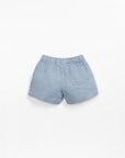 Linen shorts with rear pocket - Blue