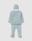 Three-piece Ribbed Set - Sky blue