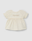 Blouse and Shorts Set with Embroidery - Ivory