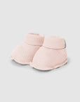 Waffle Weave Booties - Blush Pink