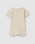 Ribbed Short-leg Romper - Linen