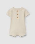 Ribbed Short-leg Romper - Linen