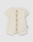 Woven Short Leg Romper - Ecru