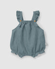 Bubble Romper with Ruffles - Ocean