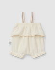 Bubble Jumpsuit with Ruffle - Ivory