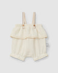 Bubble Jumpsuit with Ruffle - Ivory