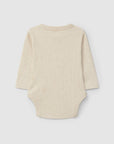 Long-sleeve Ribbed Bodysuit - Linen
