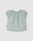 Ruched Top with String - Flower Print