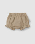 Ruffle Linen Shorts - Coffee