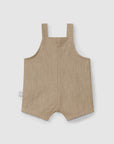 Short-leg Linen Jumpsuit - Coffee