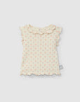 Ribbed Top with Ruffles - Floral print