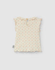 Ribbed Top with Ruffles - Floral print