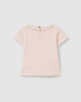 Pointelle T-Shirt with Collar - Blush pink