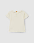 Pointelle T-Shirt with Collar - Ivory
