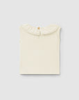 Ribbed Top with Collar - Ivory