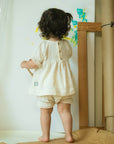 Blouse and Shorts Set with Embroidery - Ivory