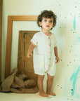 Woven Short Leg Romper - Ecru
