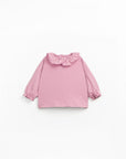 Knitted Jersey with Collar - Orchid