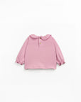 Knitted Jersey with Collar - Orchid