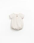 Bubble Romper - Beige Stripes