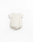 Bubble Romper - Beige Stripes