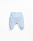 Linen blend Trousers with Frill - Sky Blue
