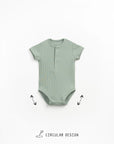 Ribbed Bodysuit Short Sleeves - Sage