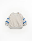Crewneck Sweatshirt with Stripes - Grey
