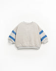 Crewneck Sweatshirt with Stripes - Grey