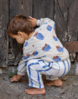 Woven Jumper with Pockets - Blue Stripes