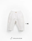 Linen blend Trousers with Pockets - Ivory