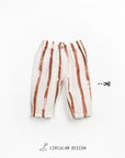 Organic Cotton Woven Pants - Rust Stripes