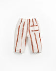 Organic Cotton Woven Pants - Rust Stripes