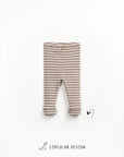 Ribbed Cotton Leggings - Chocolate Stripes