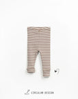 Ribbed Cotton Leggings - Chocolate Stripes