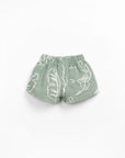 Organic Cotton Woven Shorts - Sage Leafs