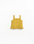 Ribbed Top with Frill - Pears