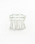 Woven Ruffle Blouse - Sage Stripes