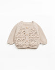 Cotton Knitted Cardigan - Ecru
