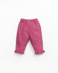 Linen Trousers with Frill - Mulberry
