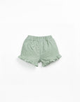 Linen Shorts with Ruffles - Sage