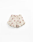 Linen Blend Shorts with Frills - Strawberries